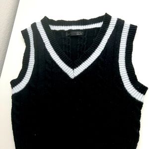 Black and white sweater vest